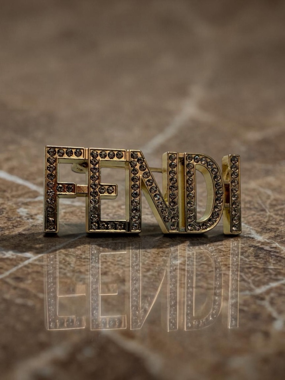Fendi UPCYCLED crystal brooches pick silver or gold